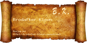 Brodafker Kleon névjegykártya